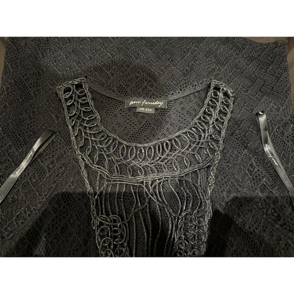 Vintage Stock Ann Ferriday Grunge Goth Avant Garde Lace Top M - Picture 4 of 4